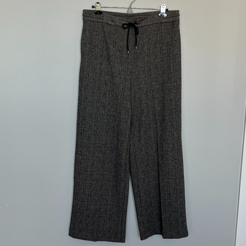 Rachel Zoe Tan and Black Wide Leg Knit Trousers L